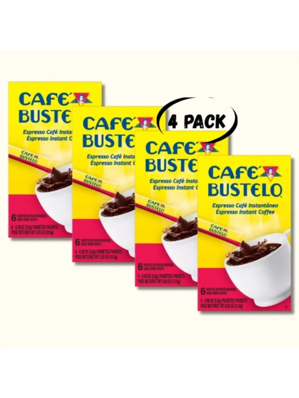 Instant Espresso Coffee 4-Pack - Yellow & Pink Boxes